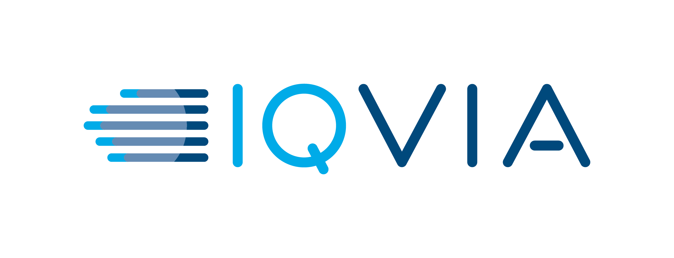 IQVIA logo - dark and light blue