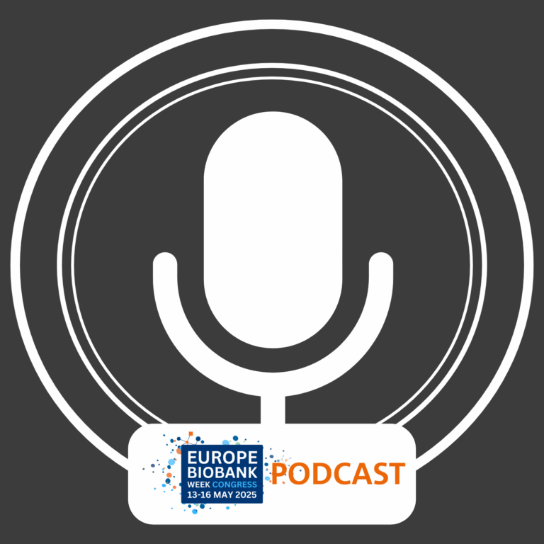 ebw25 podcast logo on a microphone on grey background