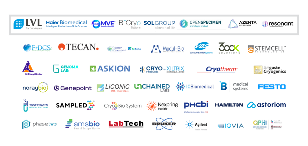 A tiled picture of EBW26 sponsors 